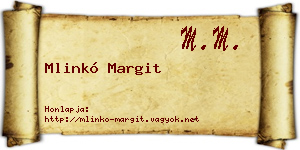 Mlinkó Margit névjegykártya