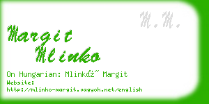 margit mlinko business card